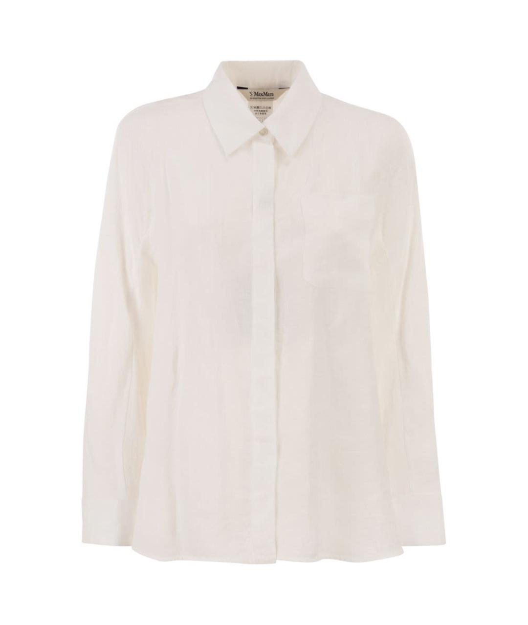 'S MAX MARA Белая льняная рубашка, фото 1
