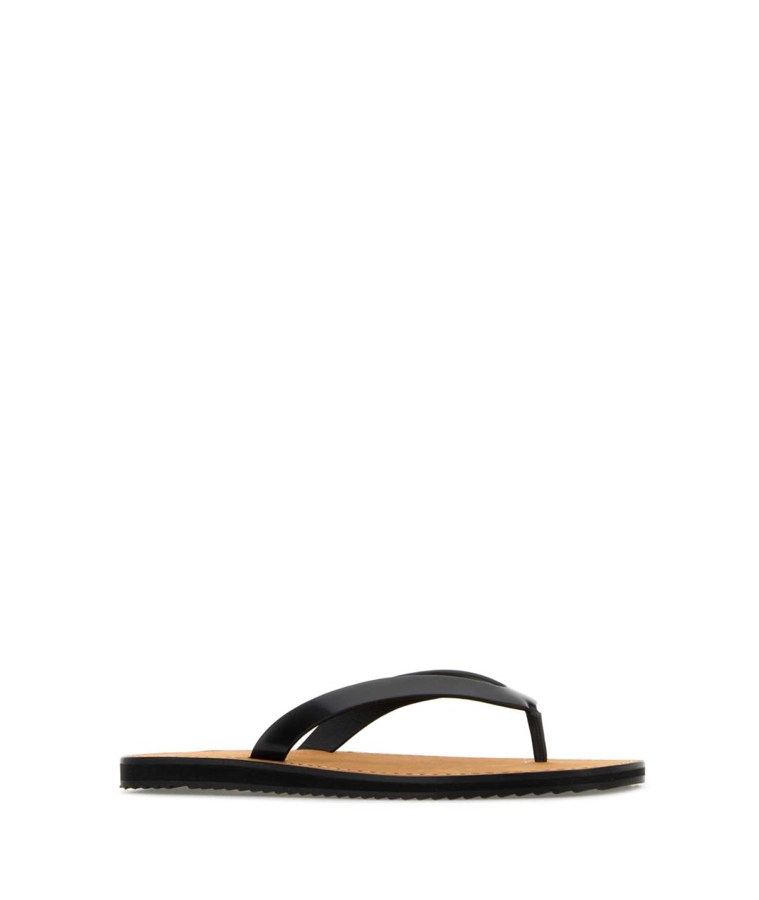 THE ROW Черные кожаные шлепанцы, фото 2