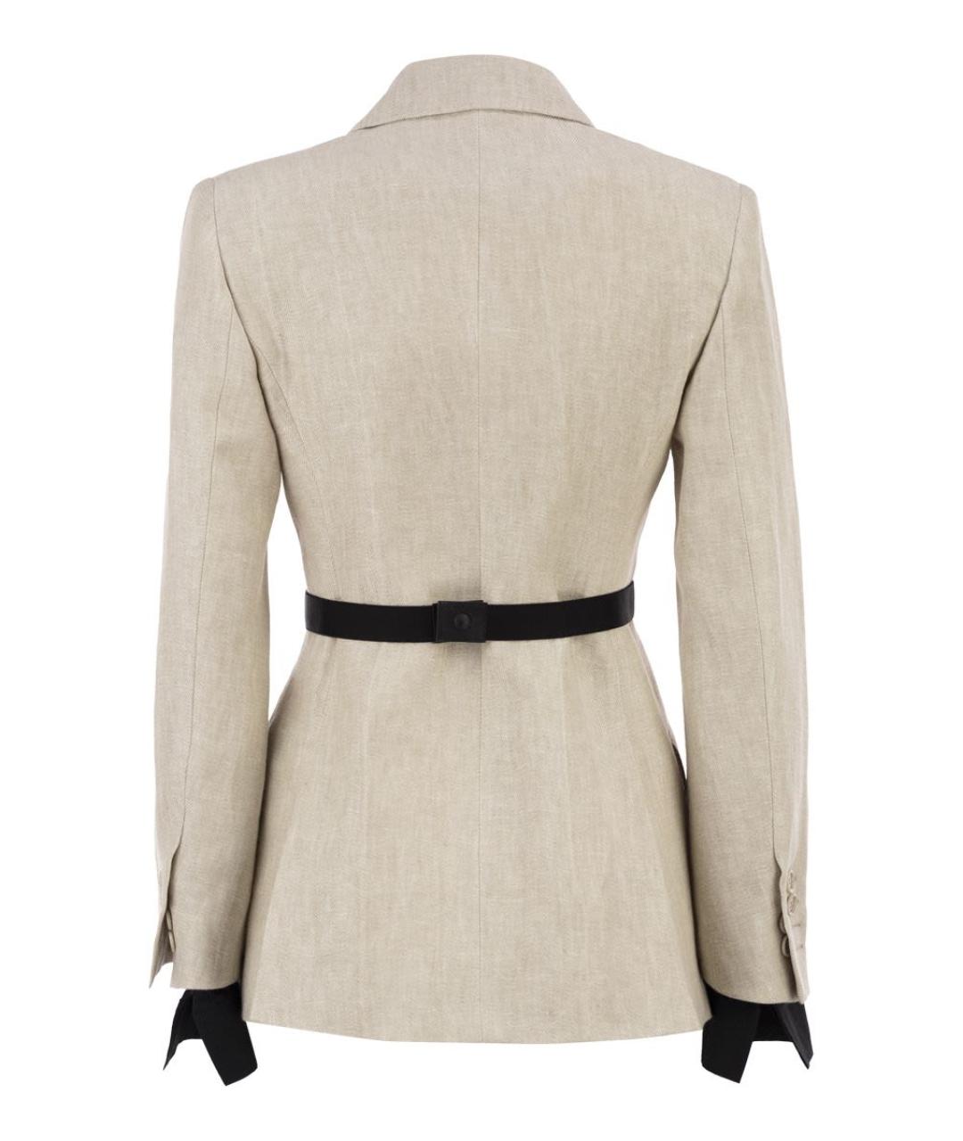 MAX MARA Бежевый льняной жакет/пиджак, фото 2