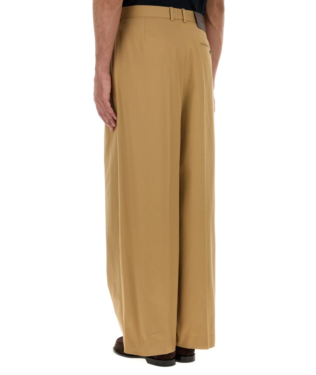 LOEWE Бежевые хлопковые повседневные брюки, фото 4