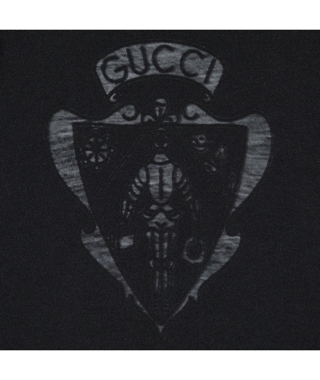 GUCCI Черная хлопковая футболка, фото 3