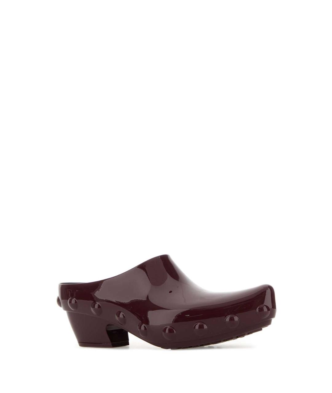 BOTTEGA VENETA Бордовые резиновые мюли, фото 2