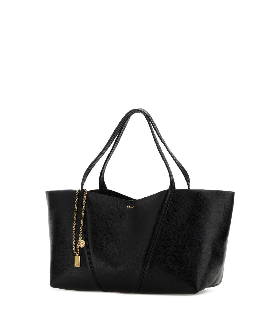CHLOE Черная кожаная сумка тоут, фото 2