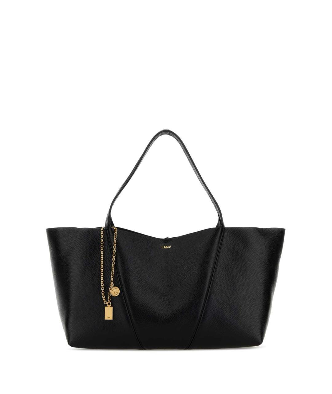 CHLOE Черная кожаная сумка тоут, фото 3