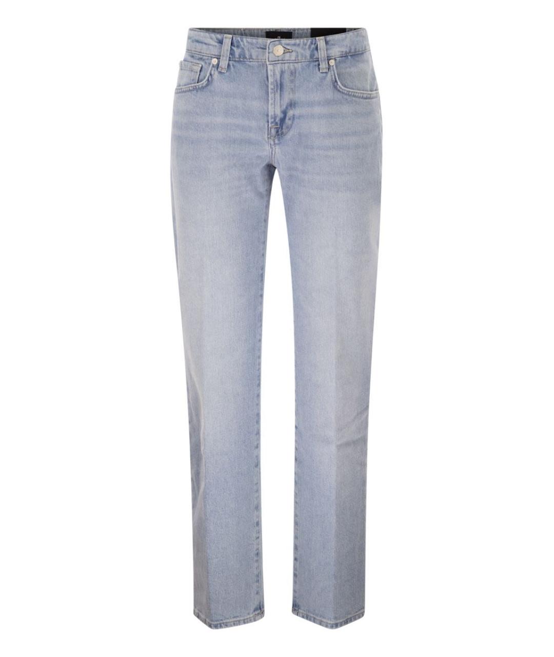 7 FOR ALL MANKIND Голубые хлопковые прямые джинсы, фото 1