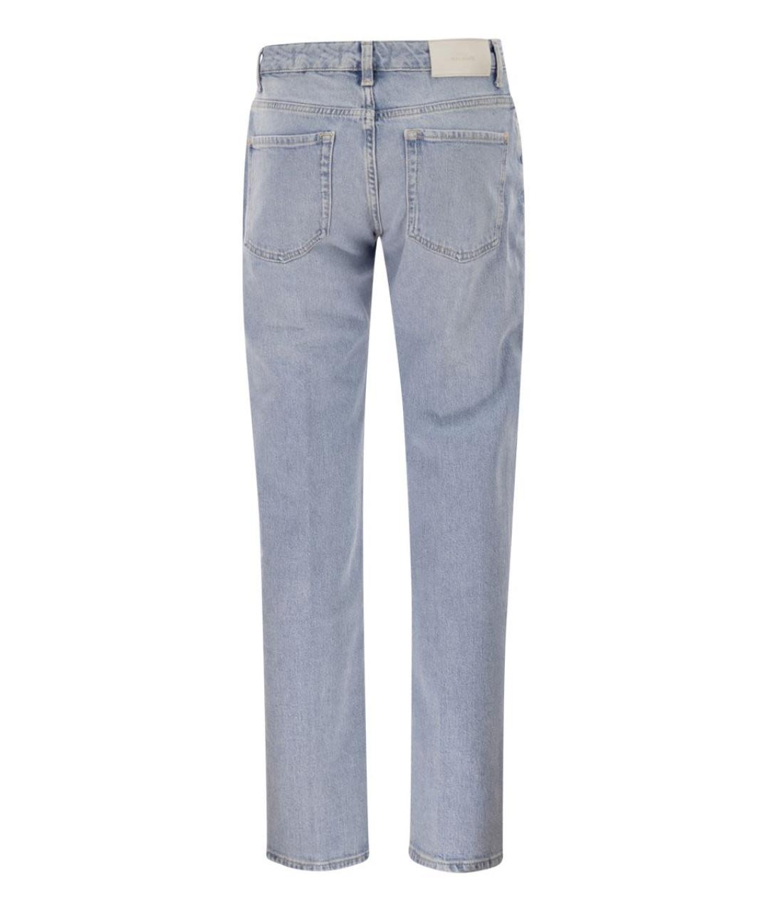 7 FOR ALL MANKIND Голубые хлопковые прямые джинсы, фото 2