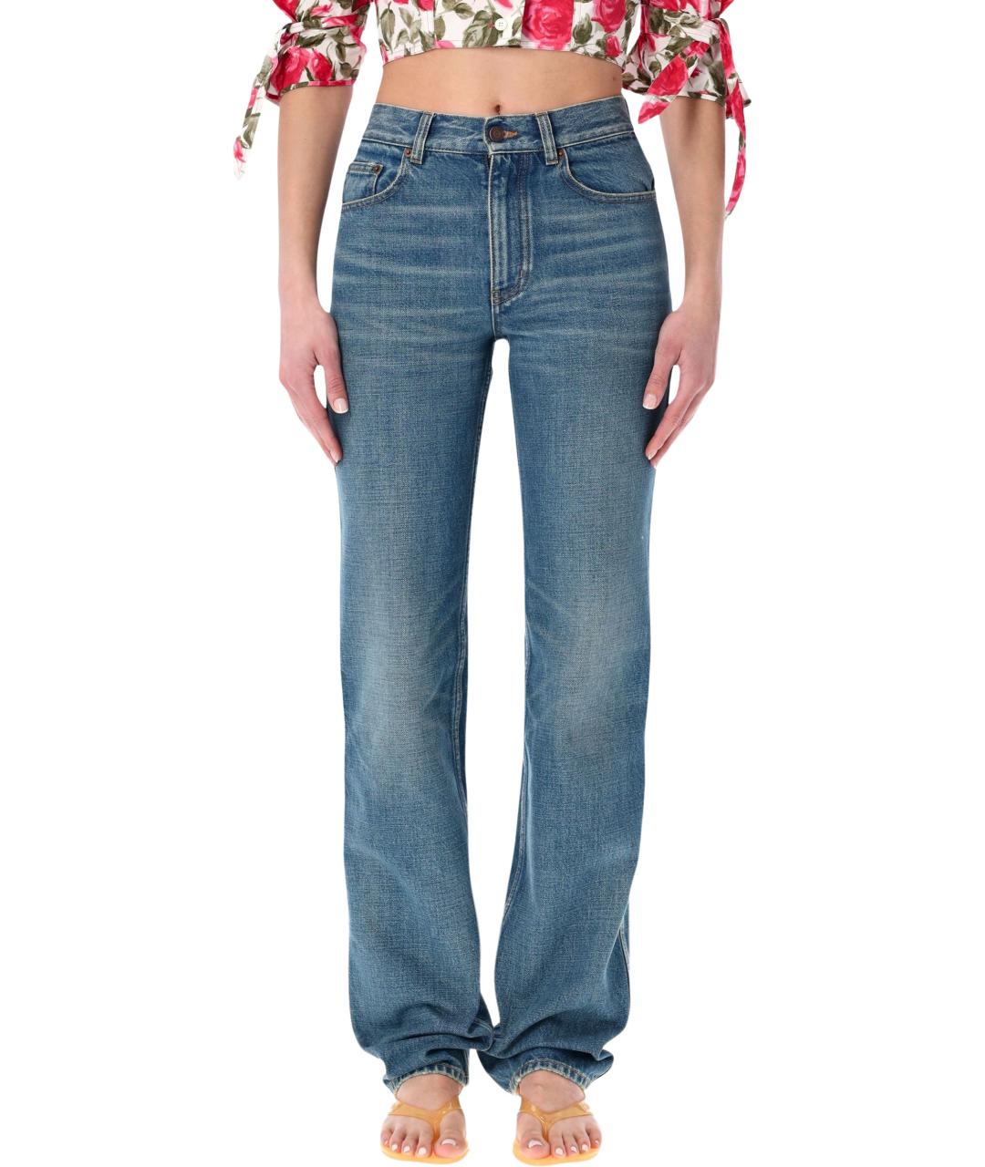 CHLOE Синие хлопковые прямые джинсы, фото 4