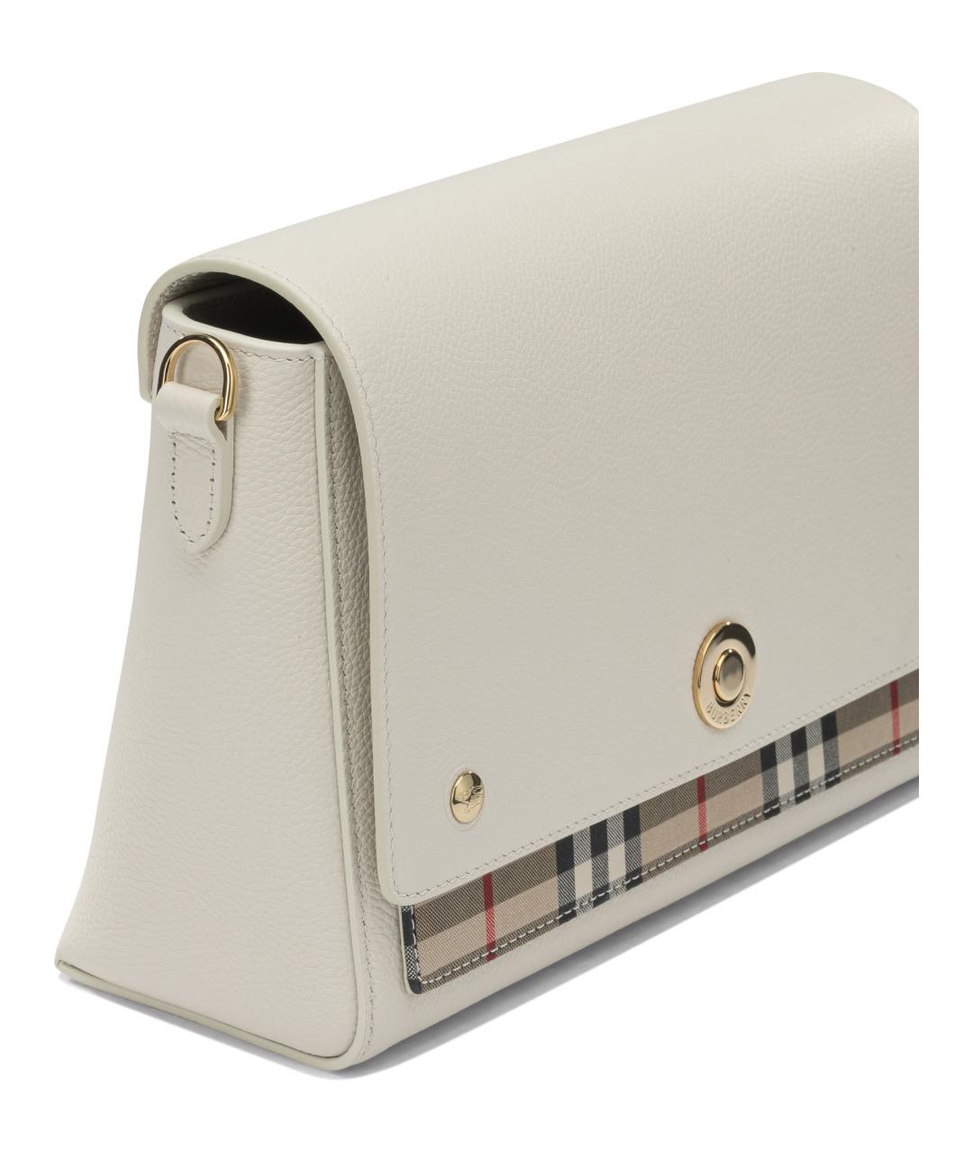 BURBERRY Белая кожаная сумка через плечо, фото 4