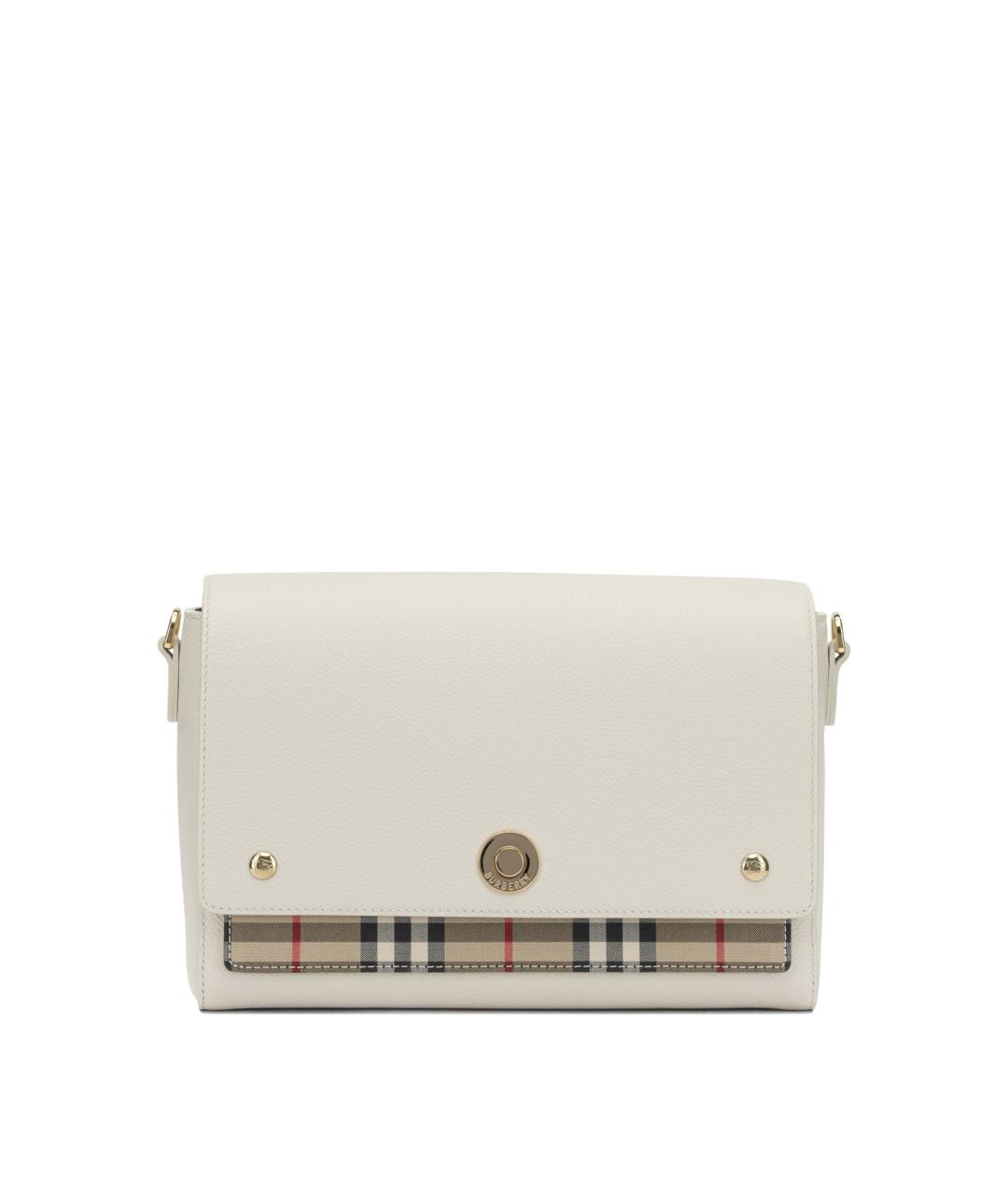 BURBERRY Белая кожаная сумка через плечо, фото 1