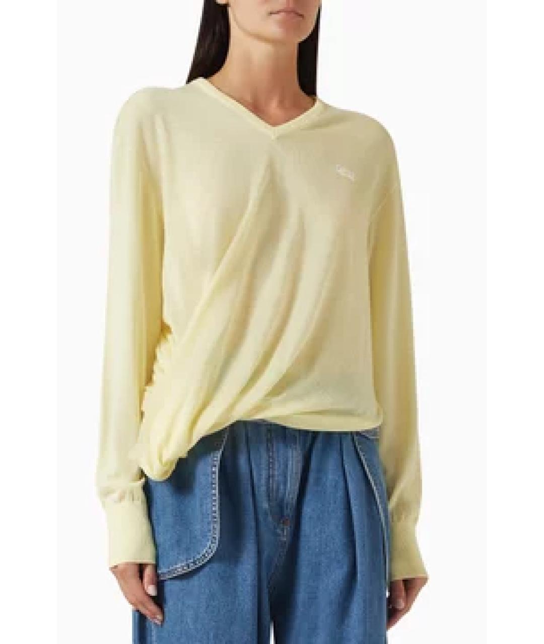 LOEWE Желтый шерстяной джемпер / свитер, фото 3