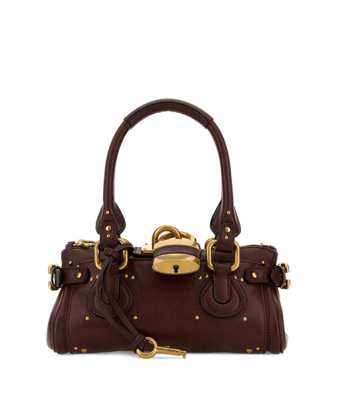 CHLOE Коричневая кожаная сумка с короткими ручками, фото 1