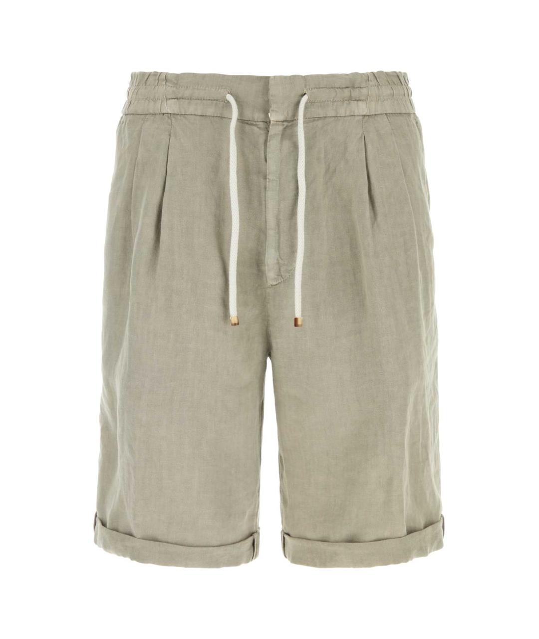 BRUNELLO CUCINELLI Серые льняные шорты, фото 1