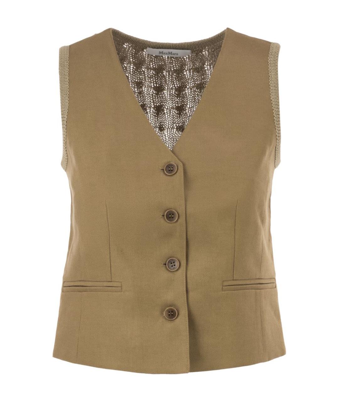MAX MARA Бежевый льняной жилет, фото 1