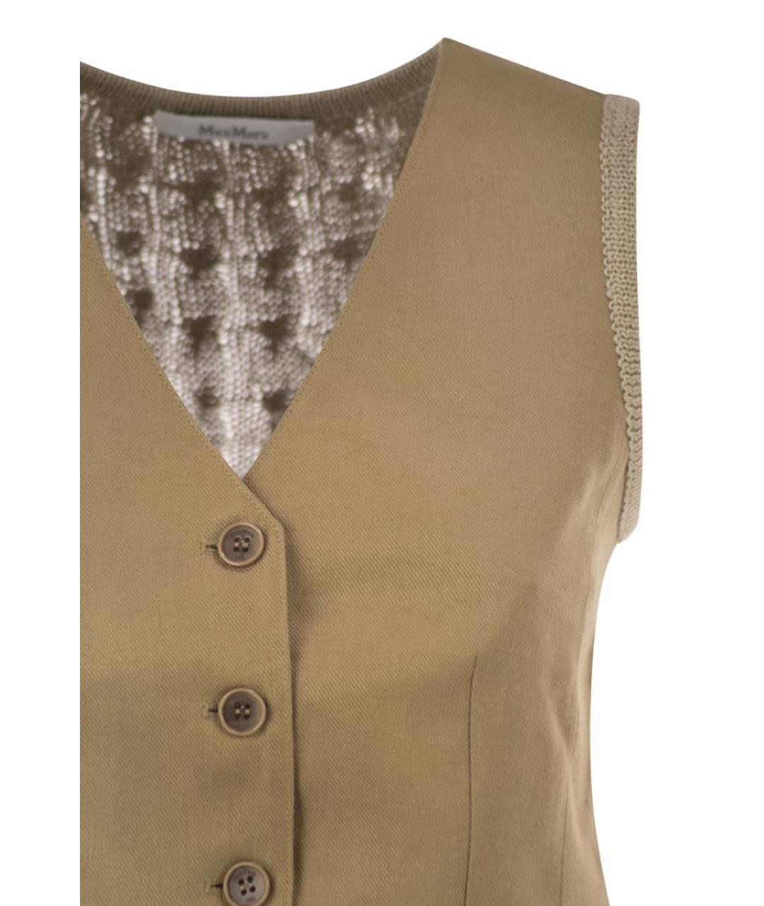MAX MARA Бежевый льняной жилет, фото 4