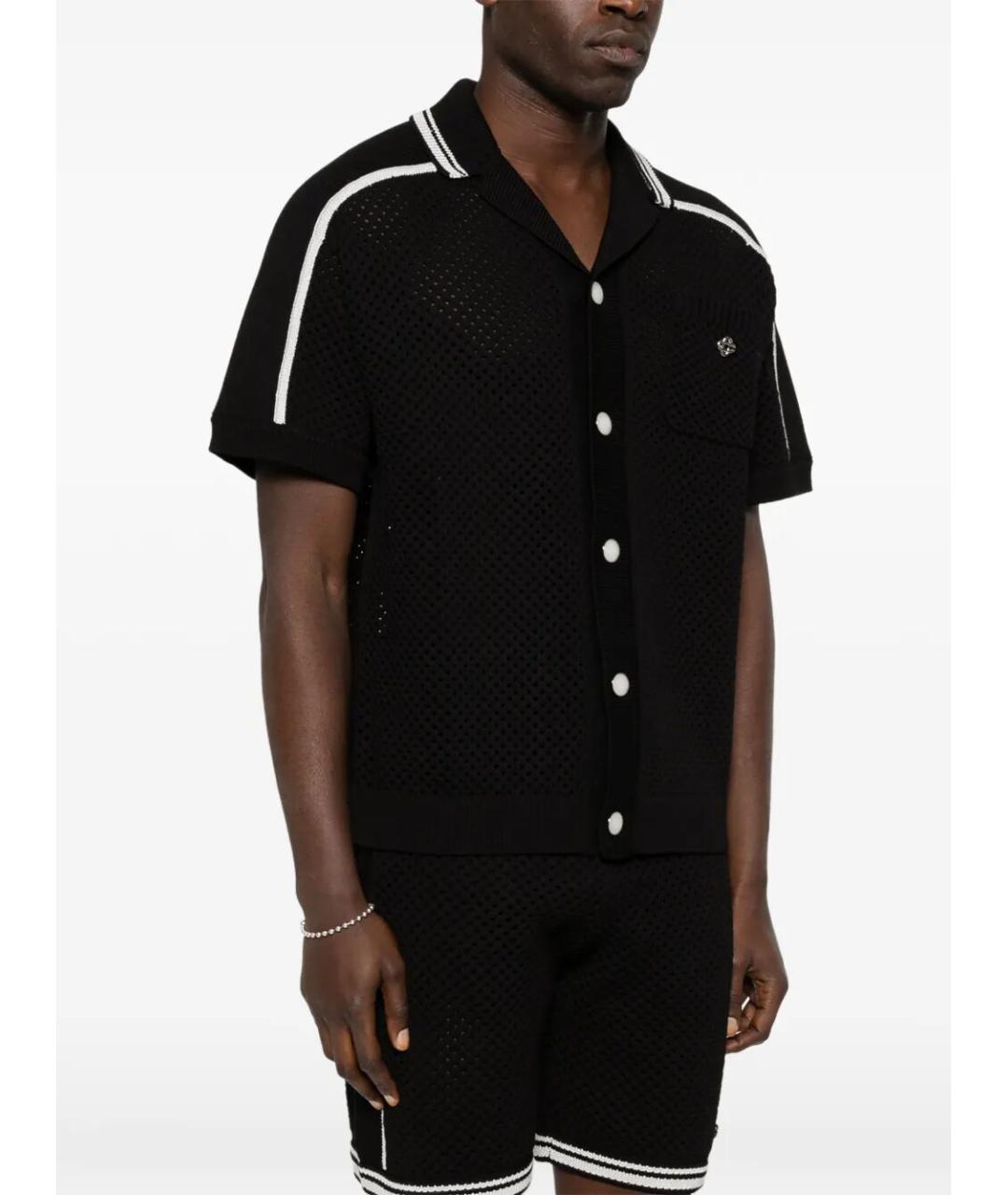 CASABLANCA Черная хлопковая кэжуал рубашка, фото 3