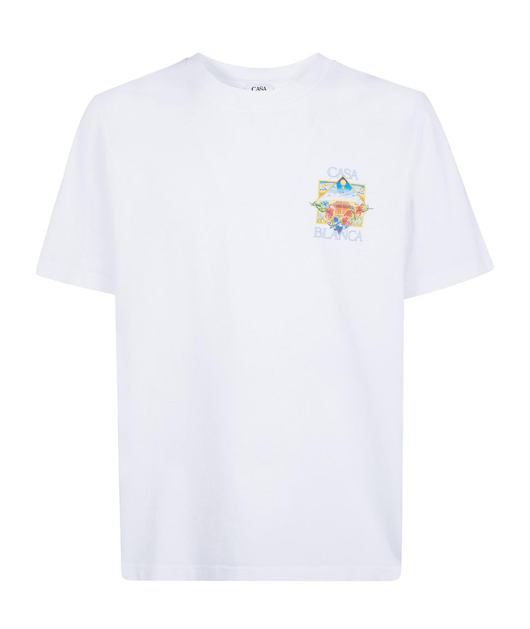 CASABLANCA Белая хлопковая футболка, фото 4
