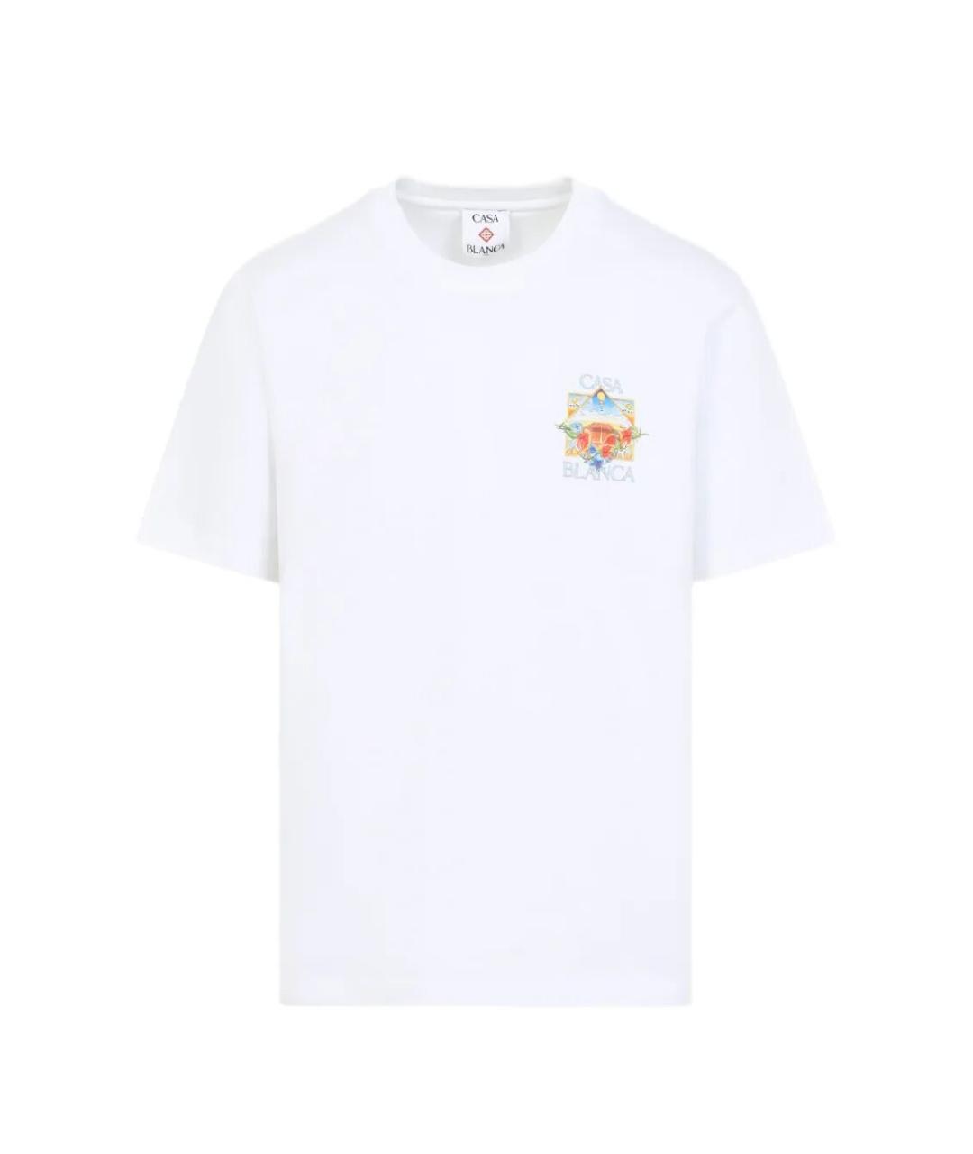 CASABLANCA Белая хлопковая футболка, фото 1