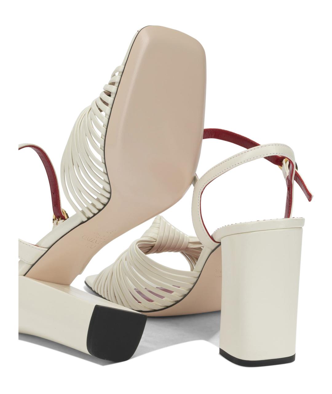 VALENTINO Белые кожаные босоножки, фото 5
