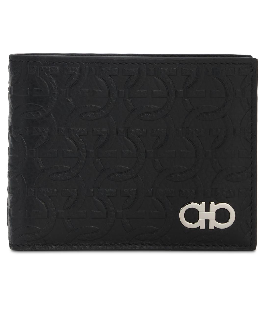 FERRAGAMO Черный кожаный кошелек, фото 2