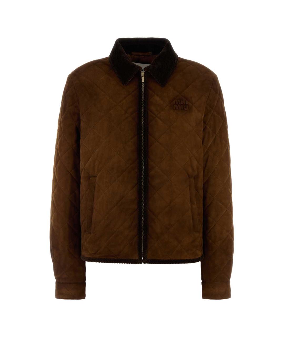 MIU MIU Коричневая замшевая куртка, фото 1