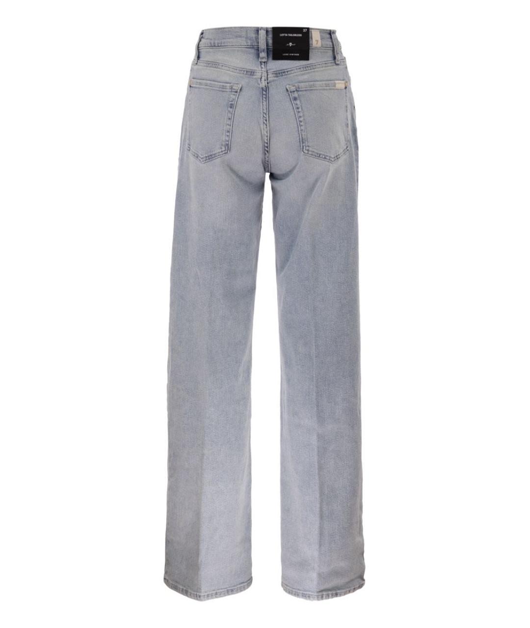 7 FOR ALL MANKIND Голубые хлопковые прямые джинсы, фото 2