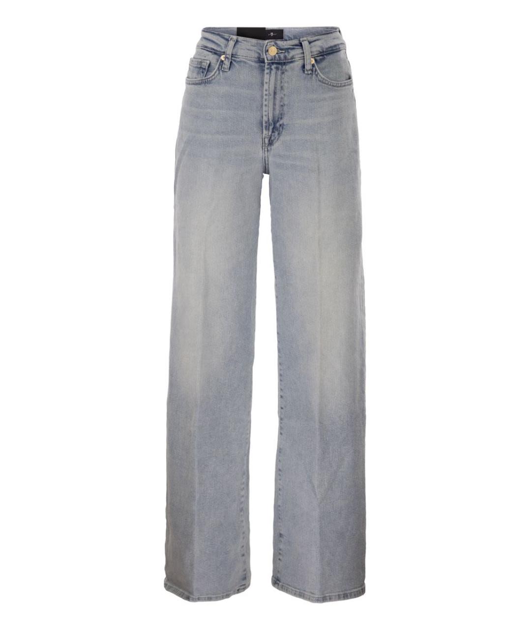 7 FOR ALL MANKIND Голубые хлопковые прямые джинсы, фото 1