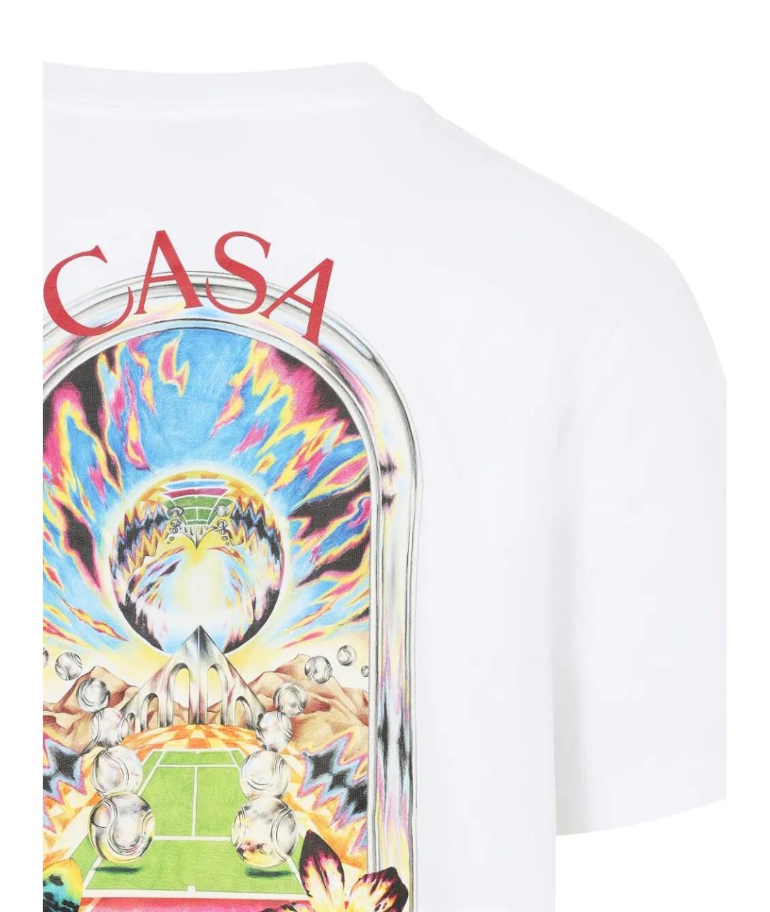 CASABLANCA Белая хлопковая футболка, фото 3