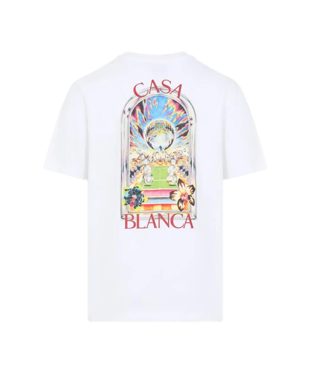 CASABLANCA Белая хлопковая футболка, фото 2