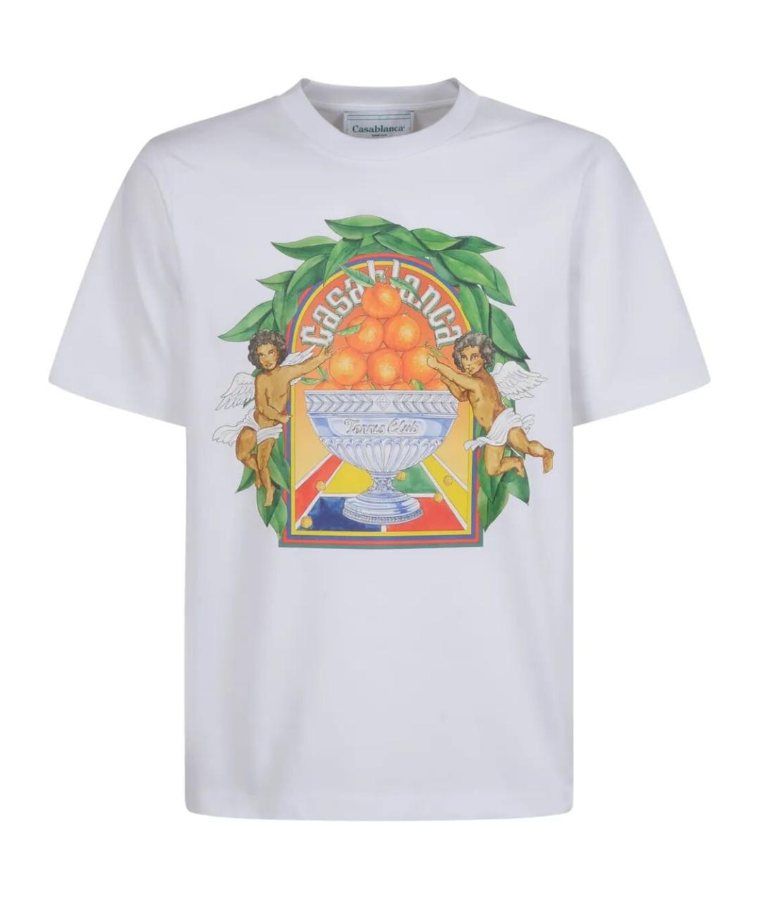 CASABLANCA Белая хлопковая футболка, фото 1