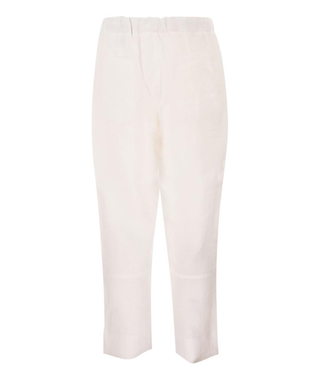 KITON Белые льняные повседневные брюки, фото 2