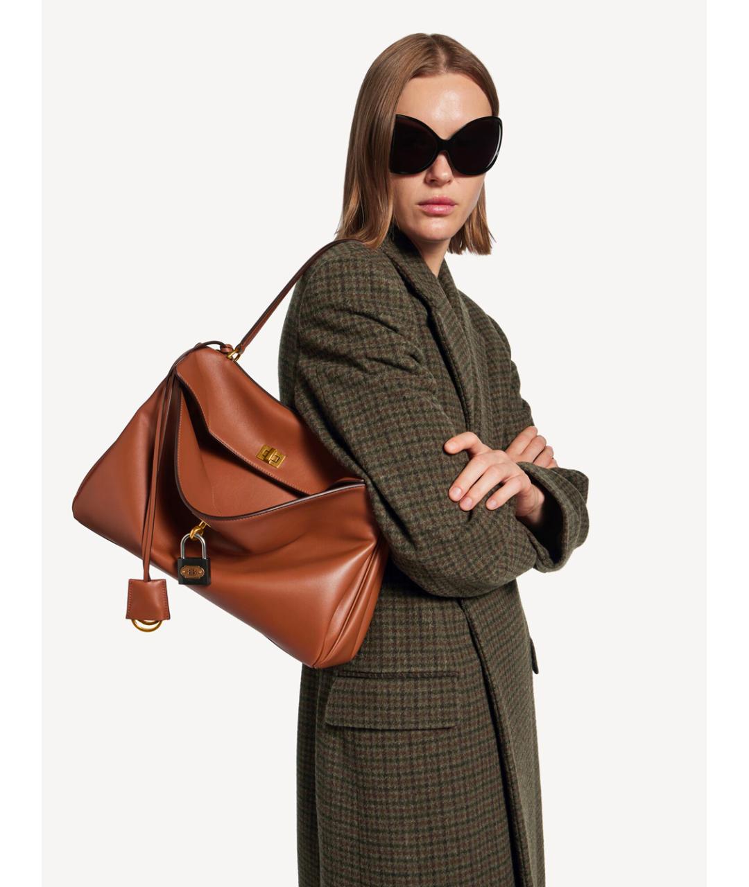 BALENCIAGA Коричневая кожаная сумка тоут, фото 4