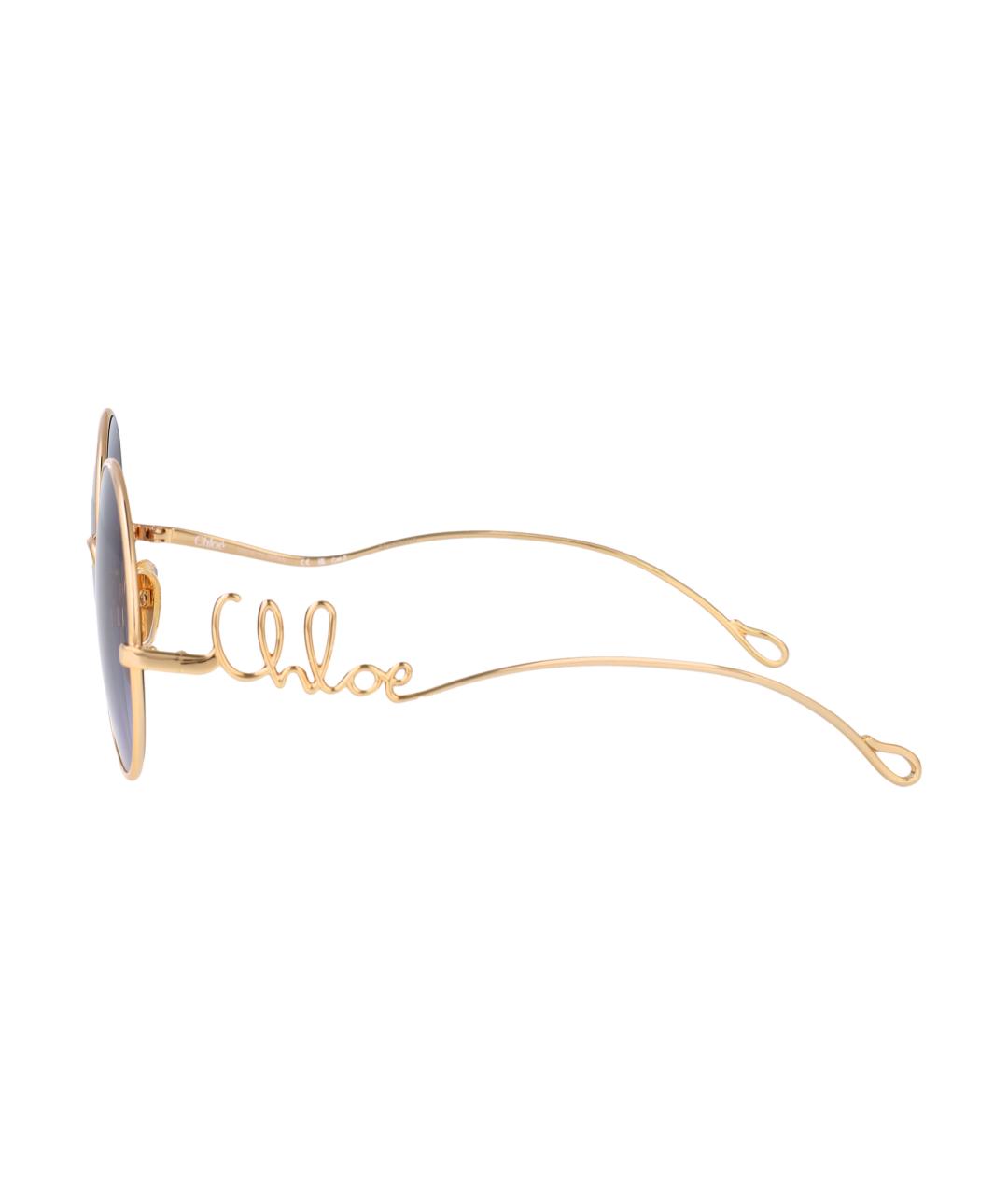 CHLOE Золотые металлические солнцезащитные очки, фото 3