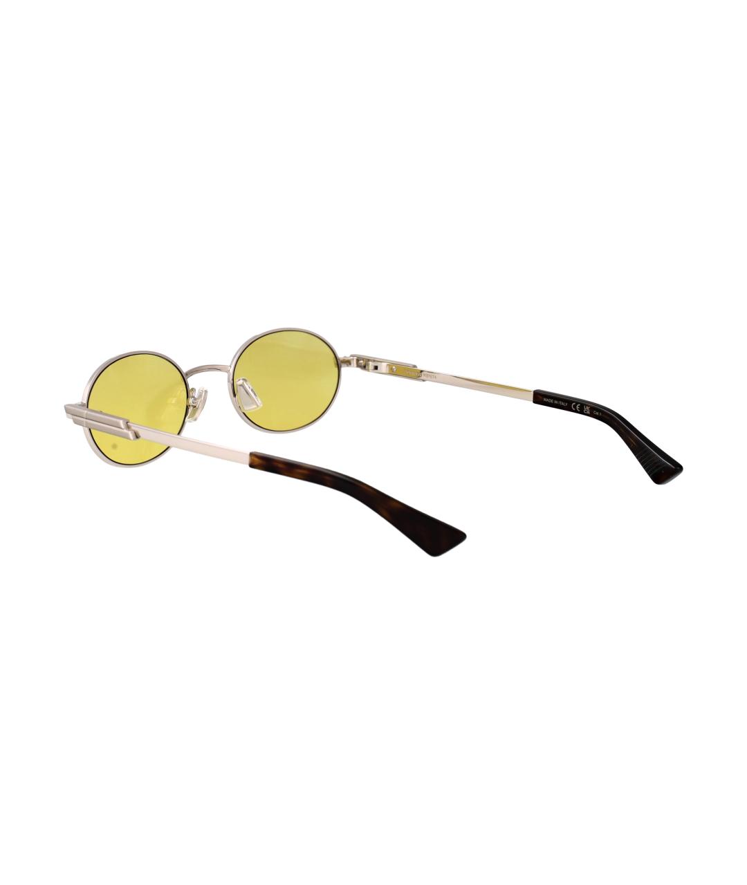 BOTTEGA VENETA Серебряные металлические солнцезащитные очки, фото 4