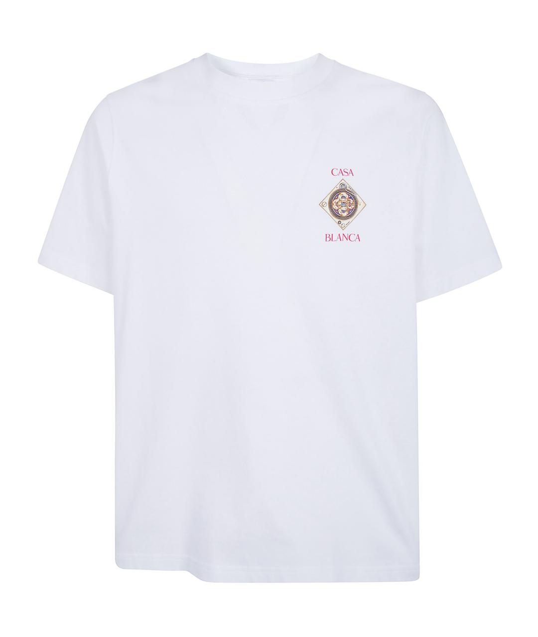 CASABLANCA Белая хлопковая футболка, фото 5