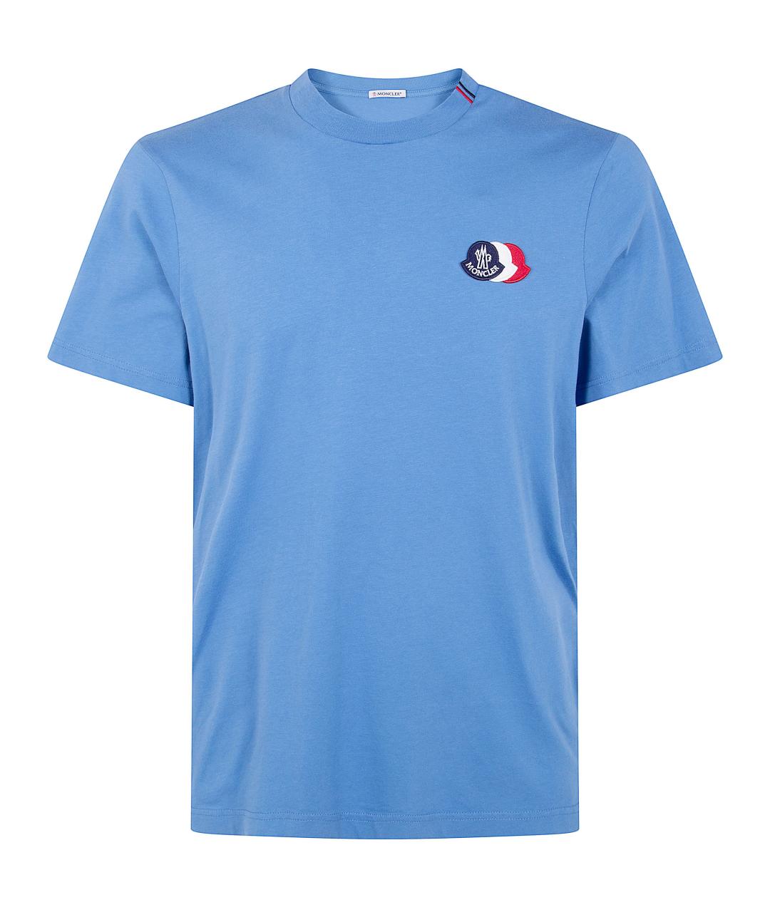 MONCLER Синяя хлопковая футболка, фото 1