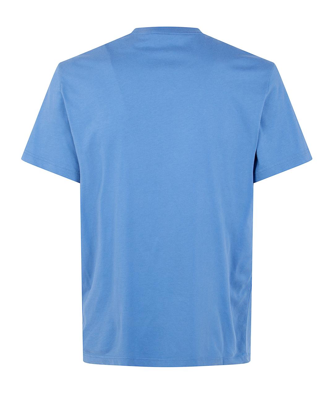 MONCLER Синяя хлопковая футболка, фото 2