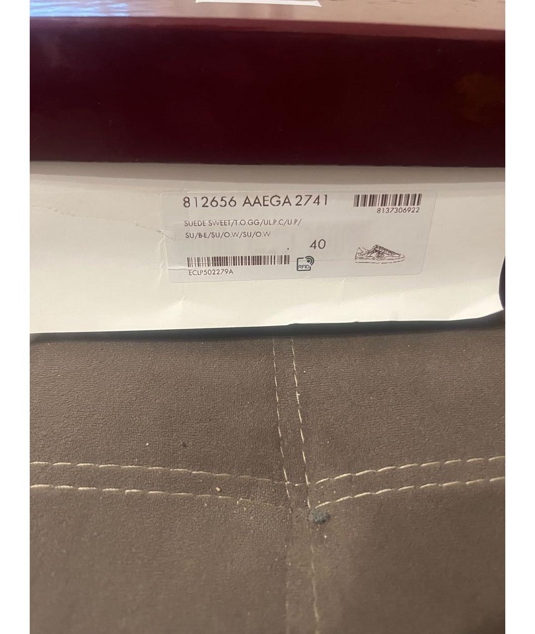 GUCCI Коричневые текстильные кеды, фото 3