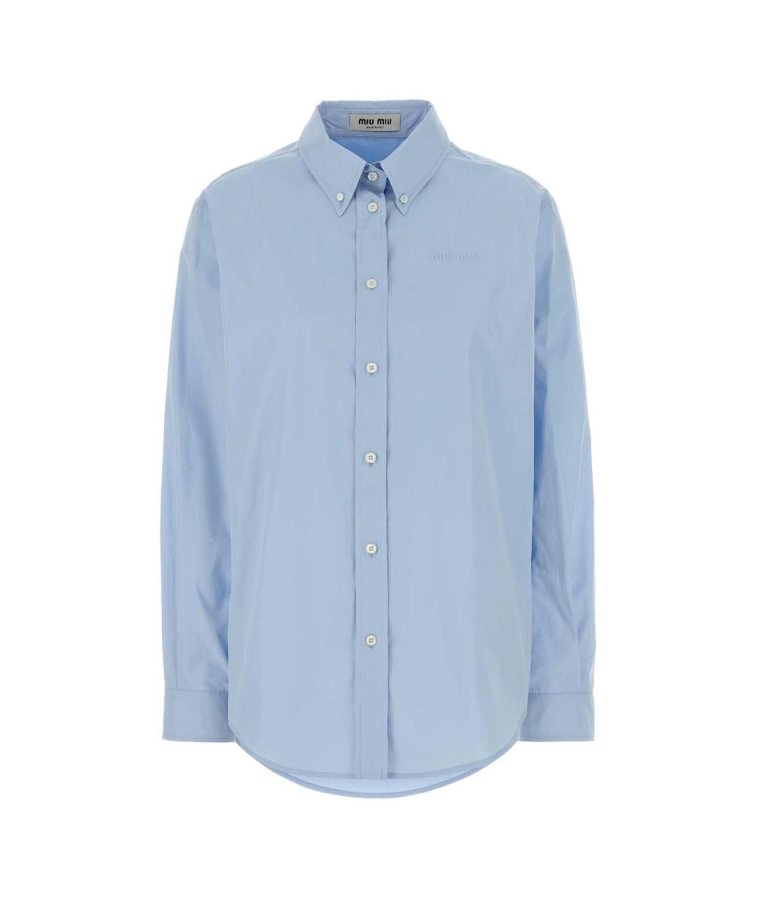 MIU MIU Голубая хлопковая рубашка, фото 1