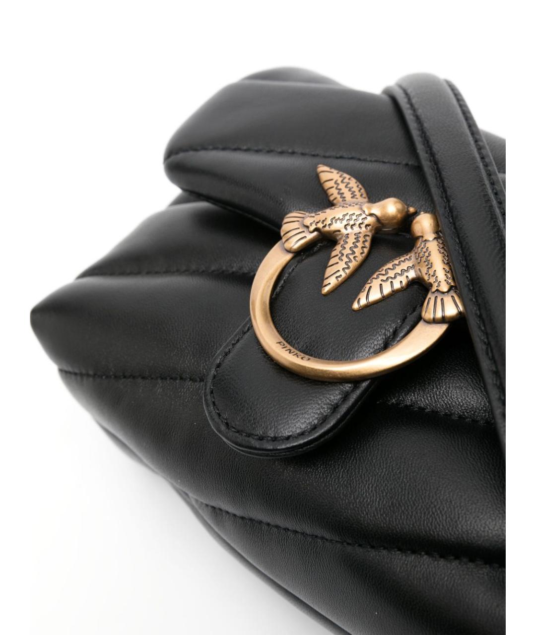 PINKO Черная кожаная сумка через плечо, фото 4