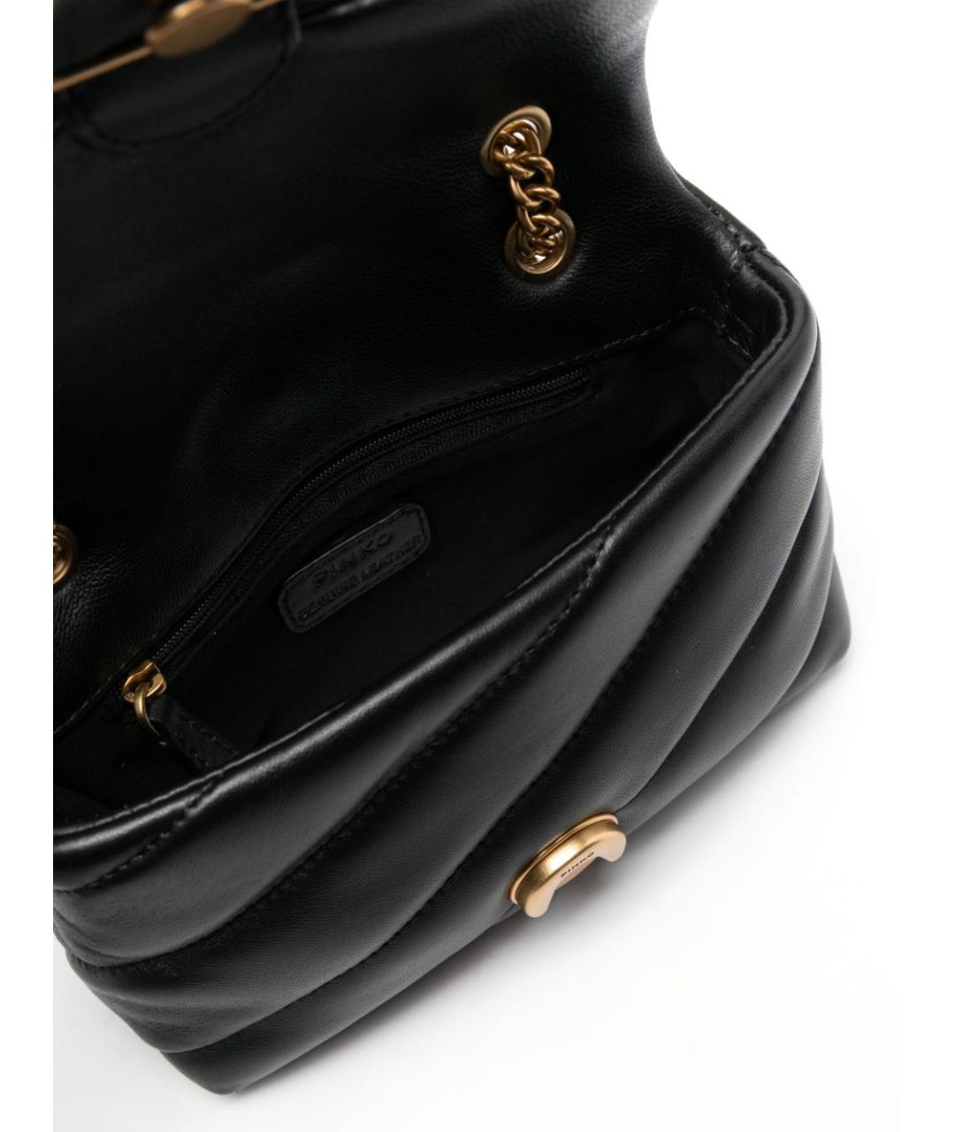PINKO Черная кожаная сумка через плечо, фото 5