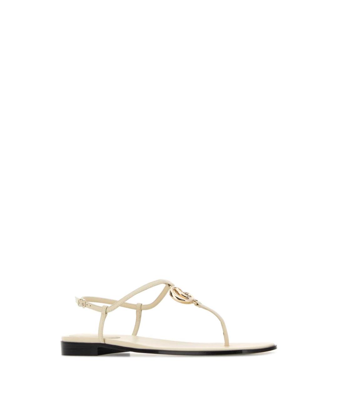 GUCCI Бежевые кожаные сандалии, фото 2