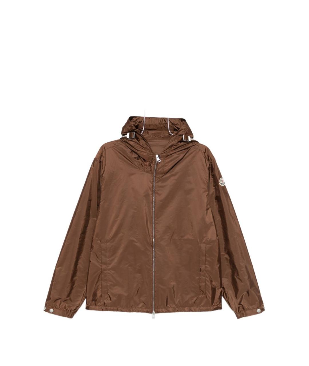 MONCLER Коричневая полиамидовая куртка, фото 1