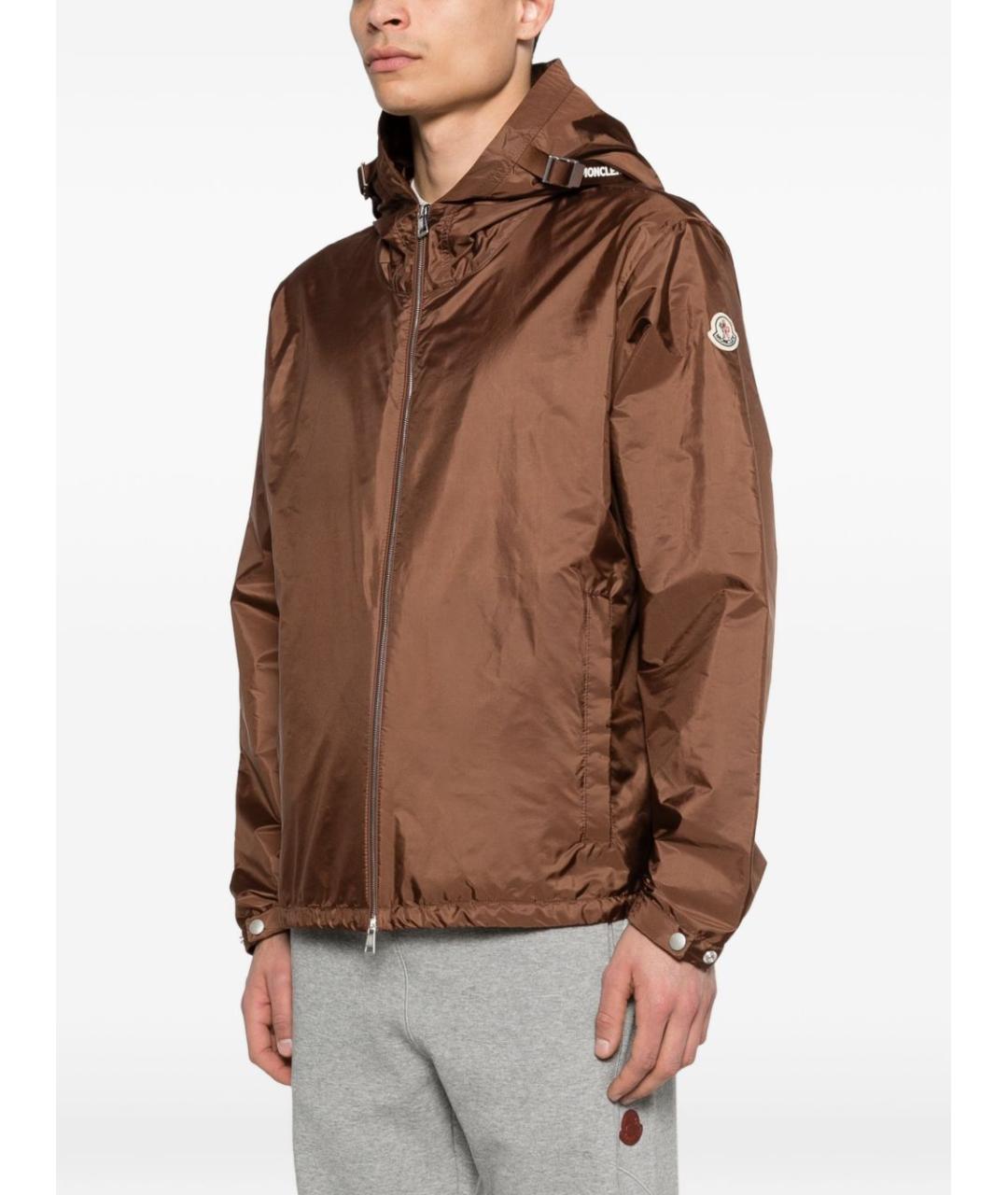 MONCLER Коричневая полиамидовая куртка, фото 2