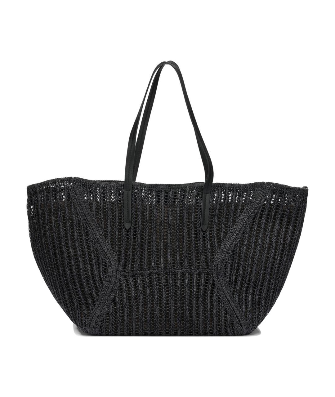 BRUNELLO CUCINELLI Черная пелетеная сумка тоут, фото 3