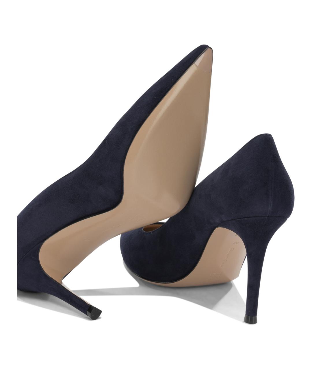 GIANVITO ROSSI Синие кожаные туфли, фото 5