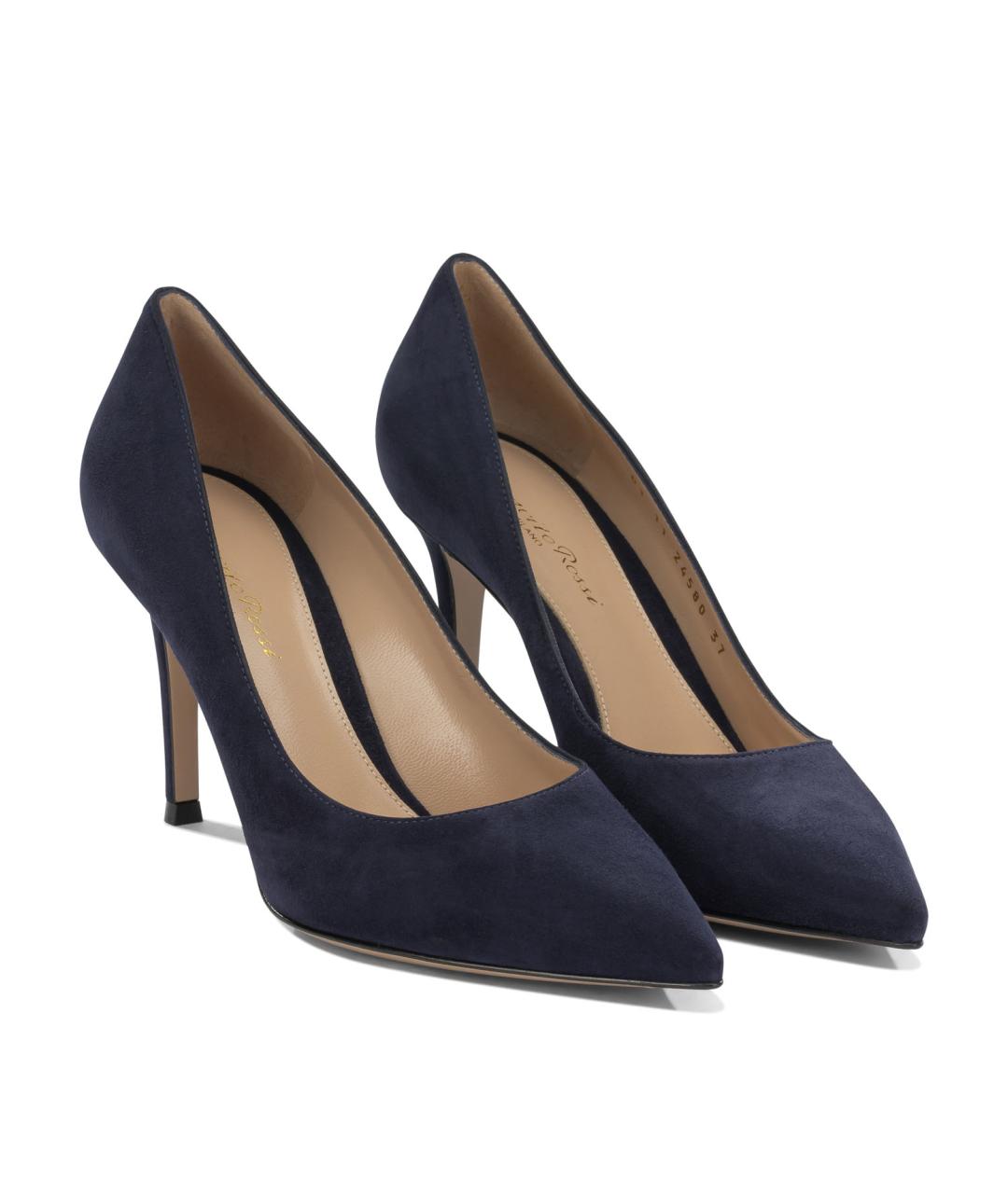 GIANVITO ROSSI Синие кожаные туфли, фото 2