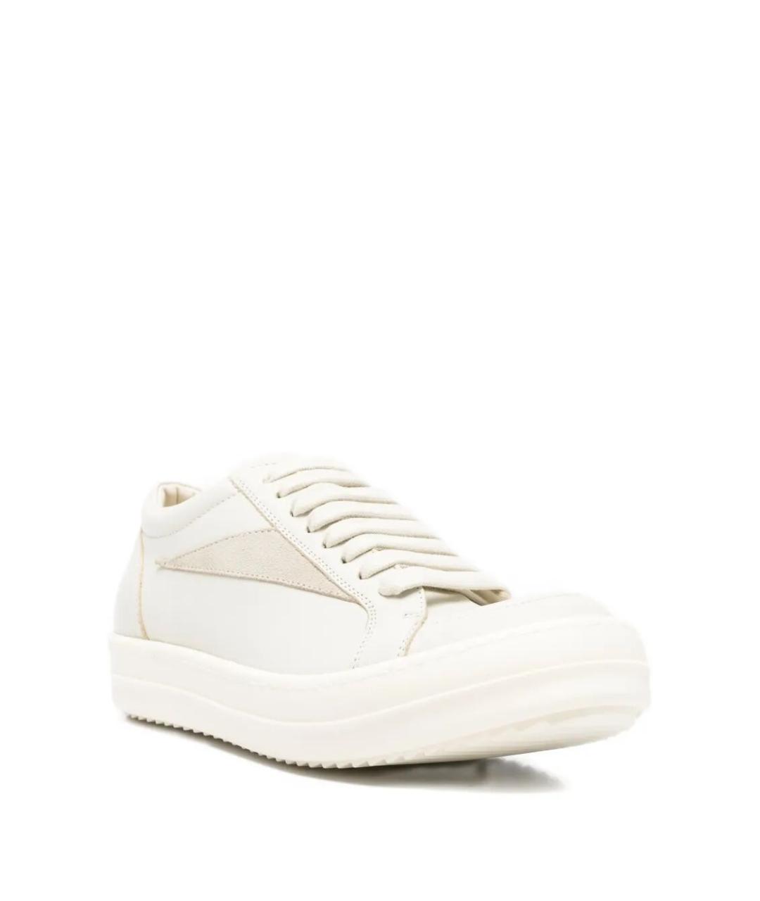 RICK OWENS Белые кожаные кроссовки, фото 2
