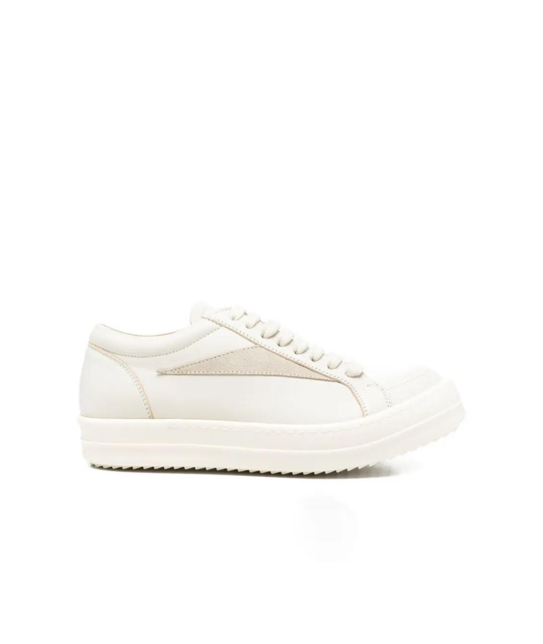 RICK OWENS Белые кожаные кроссовки, фото 1