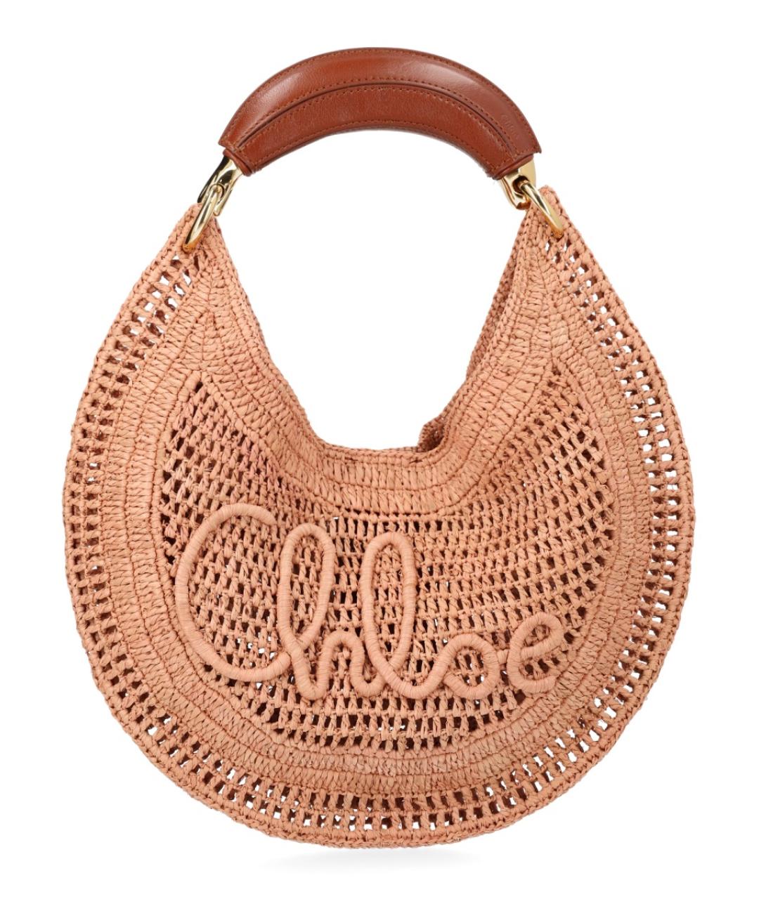 CHLOE Розовая пелетеная сумка с короткими ручками, фото 1