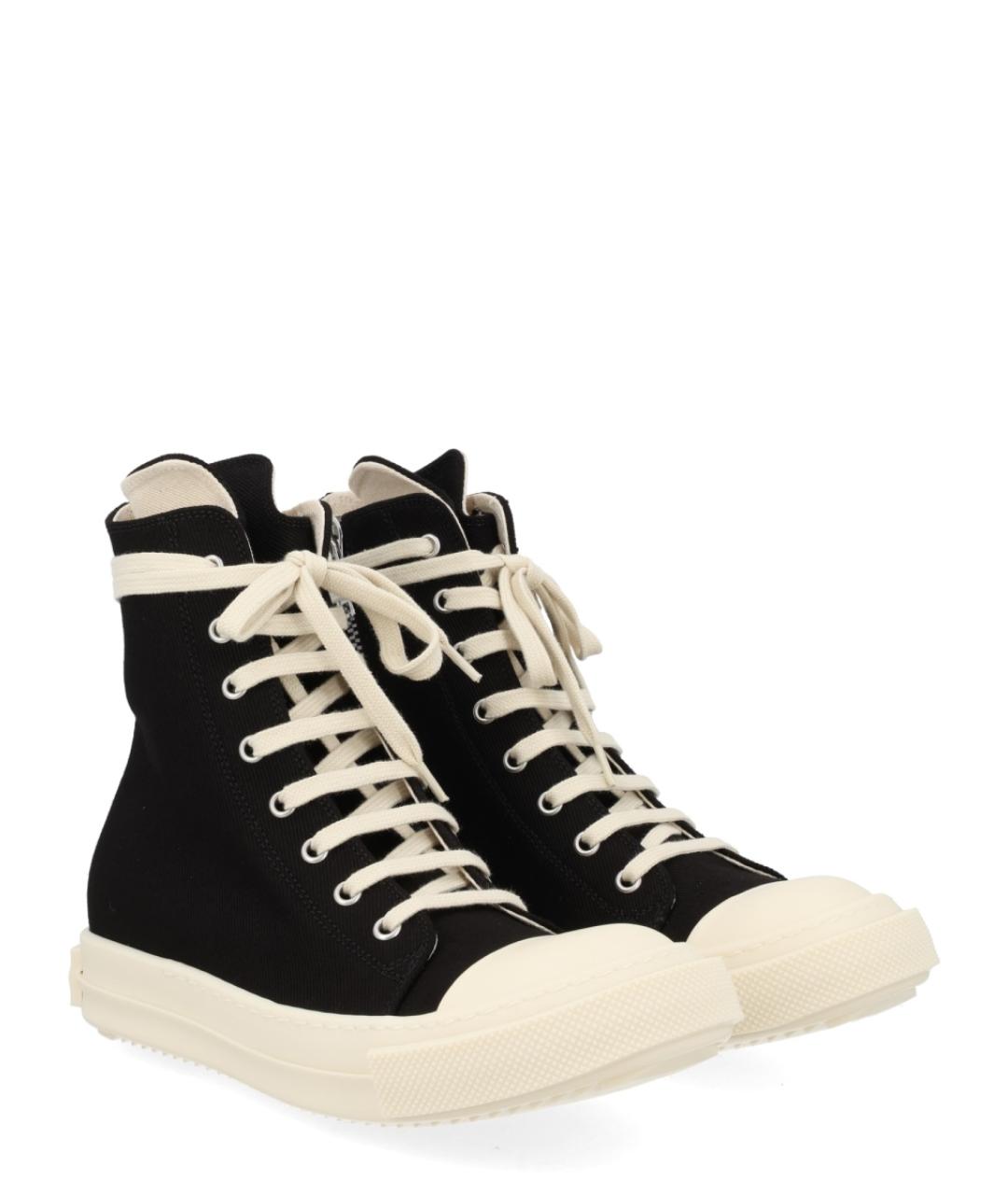 RICK OWENS DRKSHDW Черные текстильные кеды, фото 2